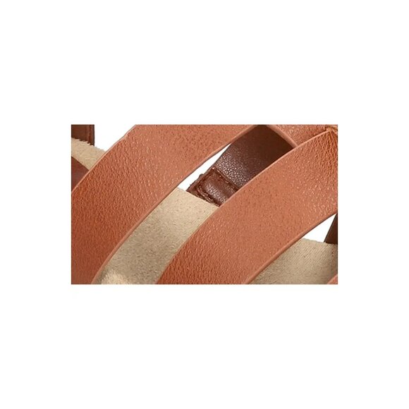 Easy Street Womens Simone Zip Comfort Wedge Heel Sandals Cognac Size 8 M NIB - Picture 9 of 9